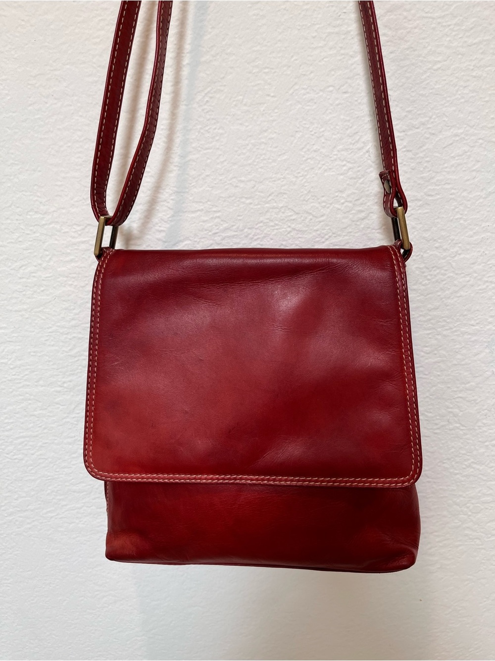 Classic Chaos  Red Leather Crossbody Shoulder Bag